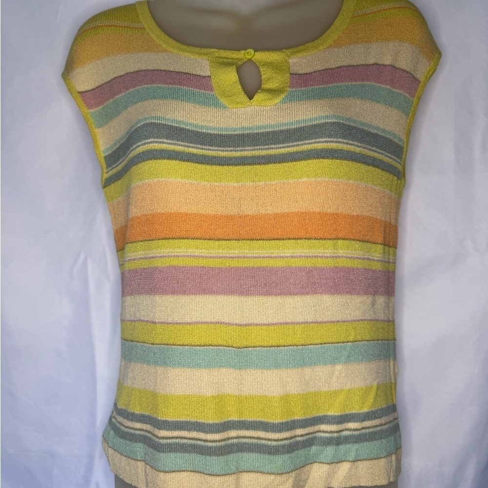 🌈 Sigrid Olsen Sport Striped Knit Top – Size Small 🌈